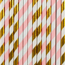 Pink and Gold Foil Paper Straws