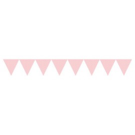 Pastel Pink White Polka Dots Paper Flag Banner