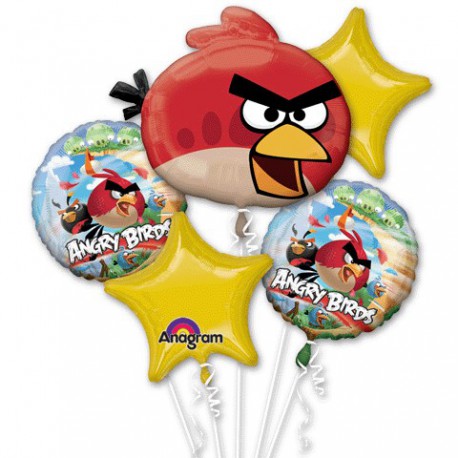 Bouquet di palloncini Foil Angry Birds