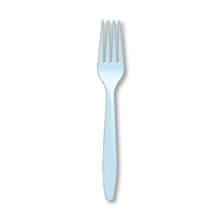 Pastel Blue Premium Plastic Forks 24pc