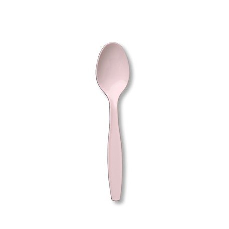 Pastel Pink Premium Plastic Spoons 24pc